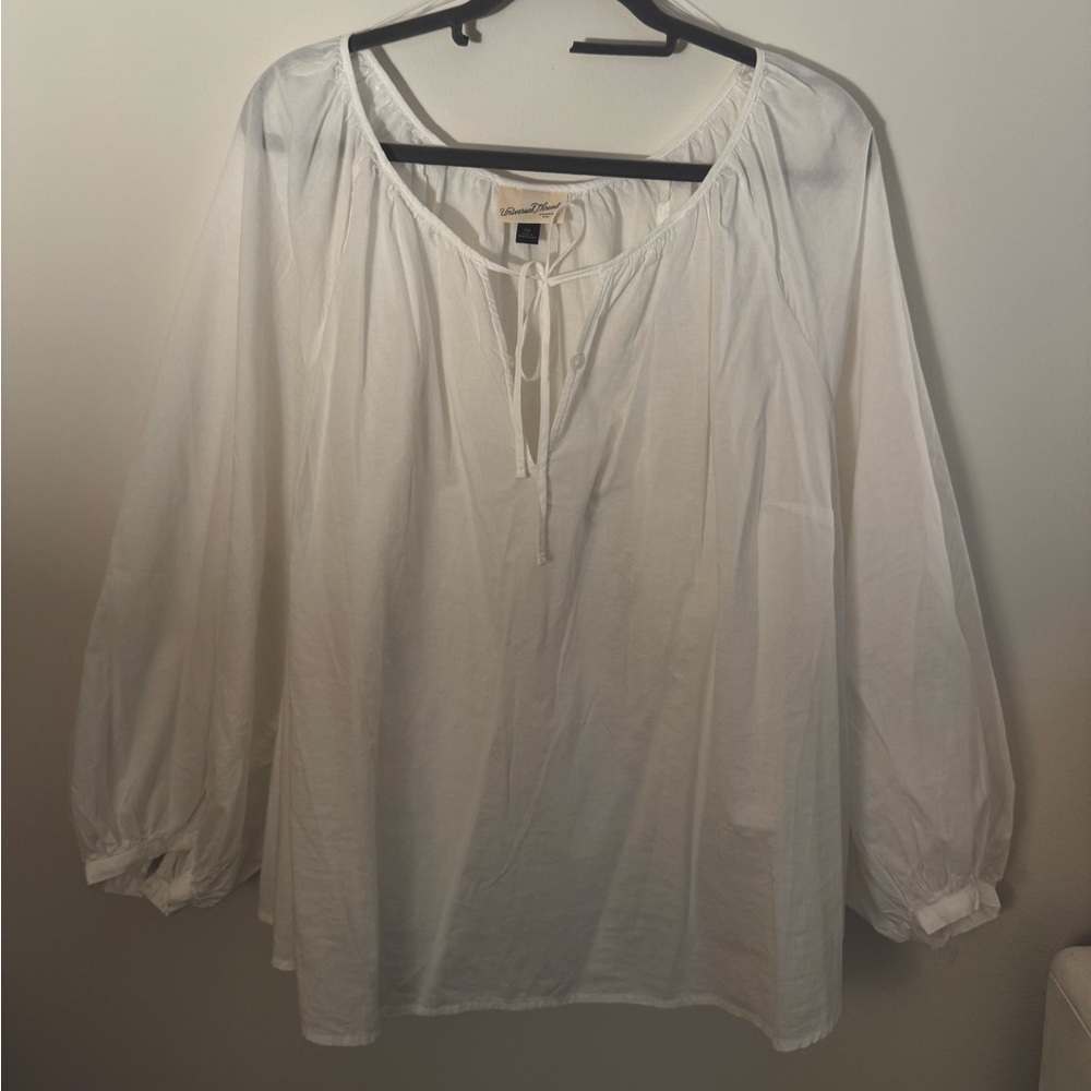 Universal Thread White Tie Blouse puff sleeve
